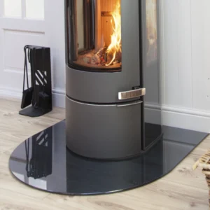 Smoked glass Floor plate for woodstove